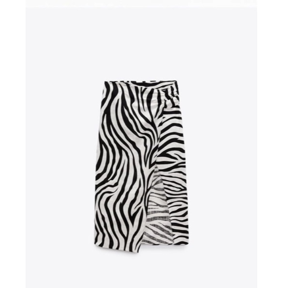 Zara Animal Print Midi Skirt